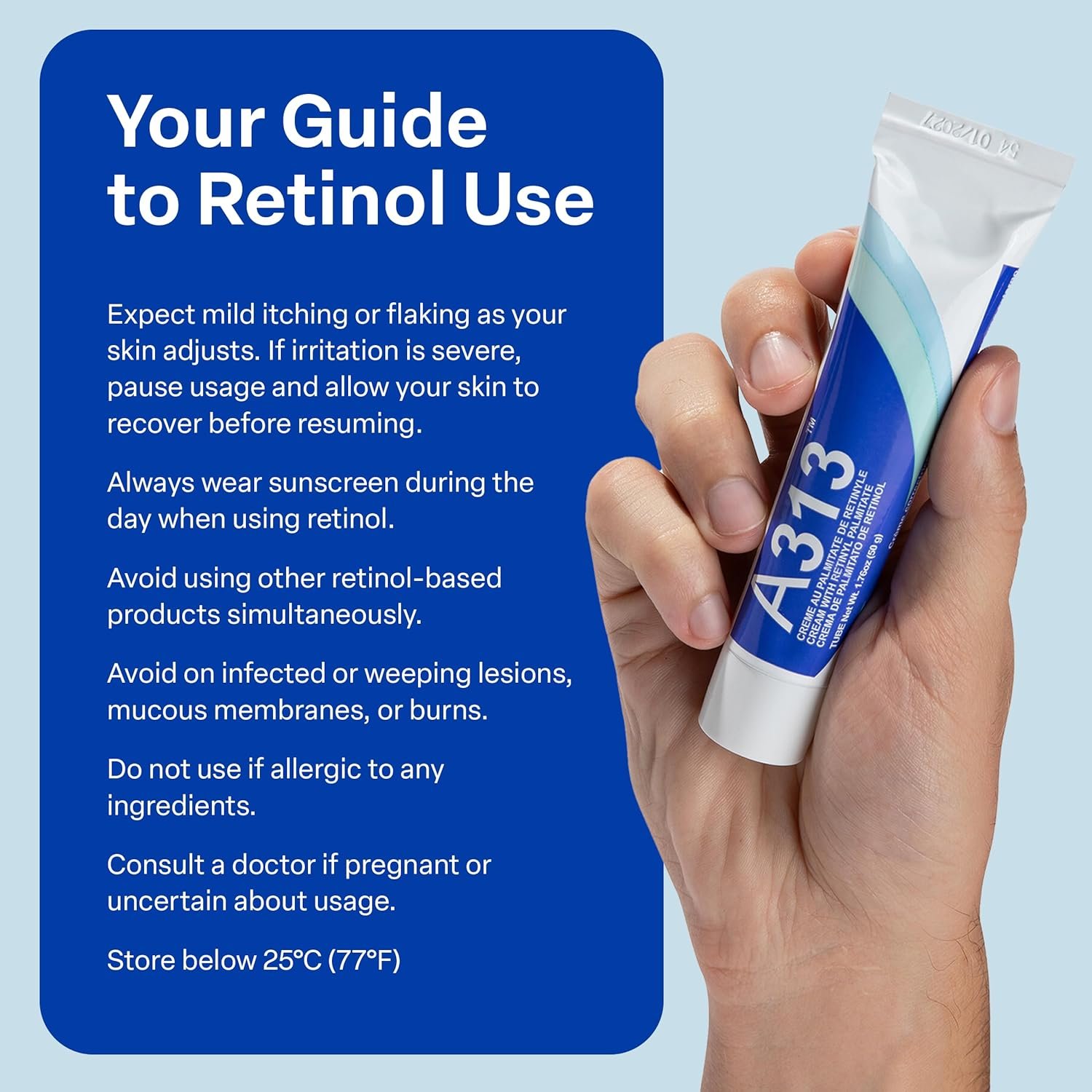 A313 French Pharmacy Vitamin A (Retinoids) Lightweight Face Cream for Anti-Aging, Reduce Wrinkles, Prevents Acne Breakouts, and Hyperpigmentation - Skincare for Smooth, Radiant Skin - 50g Cream - Image 6